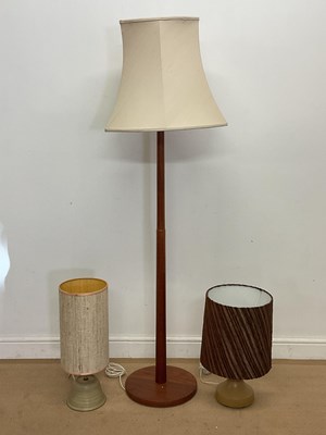 Lot 836 - A mid 20th century teak standard floor lamp,...