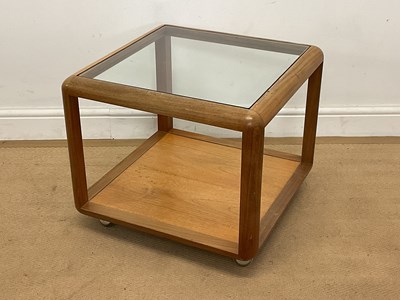 Lot 890 - G PLAN; a 'Cube' side table teak framed with...