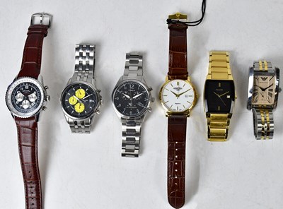 Lot 1409 - Six gentlemen's fashion watches, comprising...