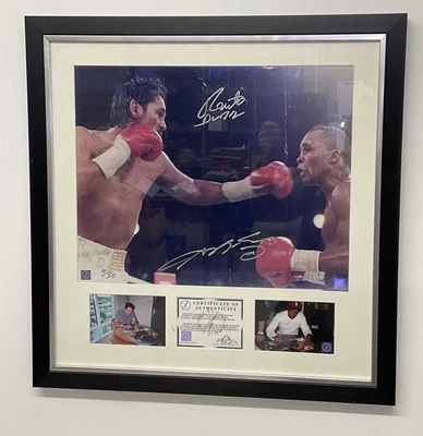 Lot 460 - ROBERTO DURAN & SUGAR RAY LEONARD; a dual...