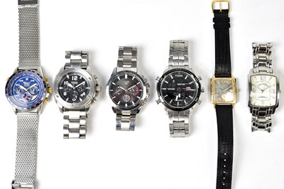 Lot 1412 - Six gentlemen's wristwatches, to include...