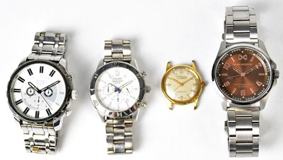 Lot 1403 - Four gentlemen's fashion watches, comprising...