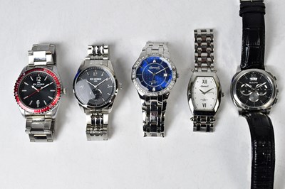 Lot 1406 - Five gentlemen's wristwatches, comprising...