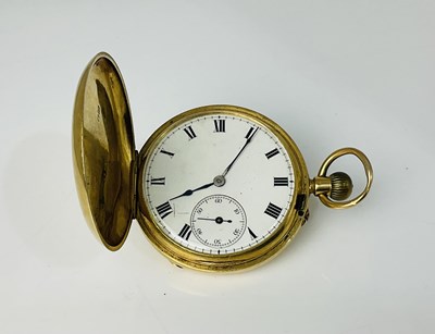 Lot 798 - An Edwardian 18ct yellow gold crown wind full...