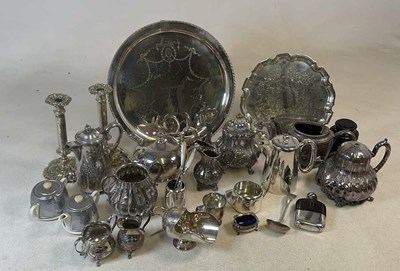 Lot 564 - A quantity of silver plate including a pair of...