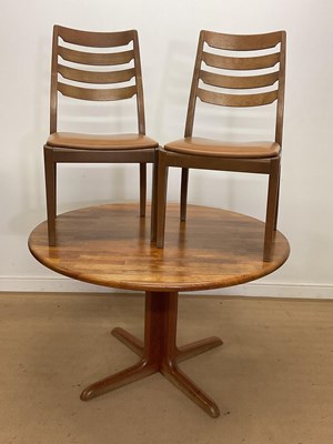 Lot 936 - A 1970s Danish staved teak circular dining...
