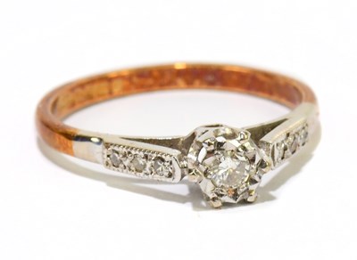 Lot 1212 - An 18ct yellow gold illusion set diamond...
