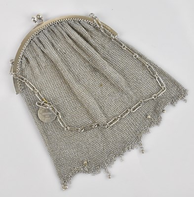 Lot 470 - A sterling silver mesh purse and a mounted one...