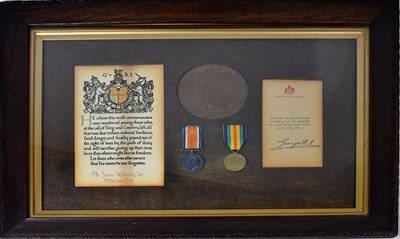 Lot 90 - A WWI medal duo awarded to 61129 Private James...