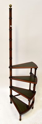 Lot 55 - A reproduction mahogany four-tread library...