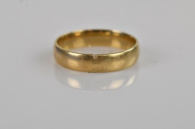 Lot 2514 - A 9ct yellow gold wedding band, size U 1/2,...