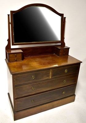 Lot 33 - An Edwardian mahogany dressing chest with...