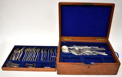 Lot 1054 - A Victorian mahogany canteen of silver-plated...