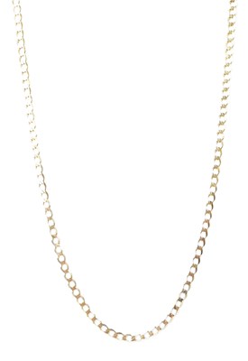 Lot 1258 - A 9ct yellow gold chain link necklace, length...