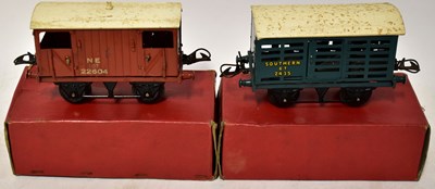 Lot 382 - HORNBY; two boxed O gauge vans, no. R169 No.1...