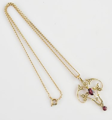 Lot 2173 - An Edwardian yellow metal seed pearl and...