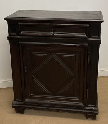 Lot 908 - A stained French cupboard with single drawer...