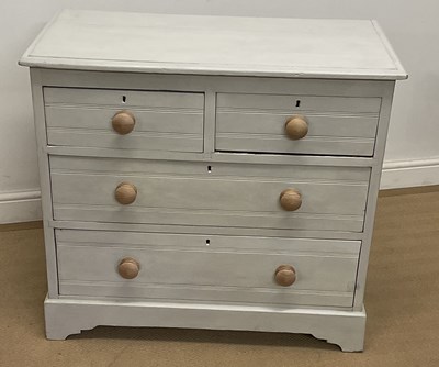 Lot 892 - A painted pine chest of two short over two...