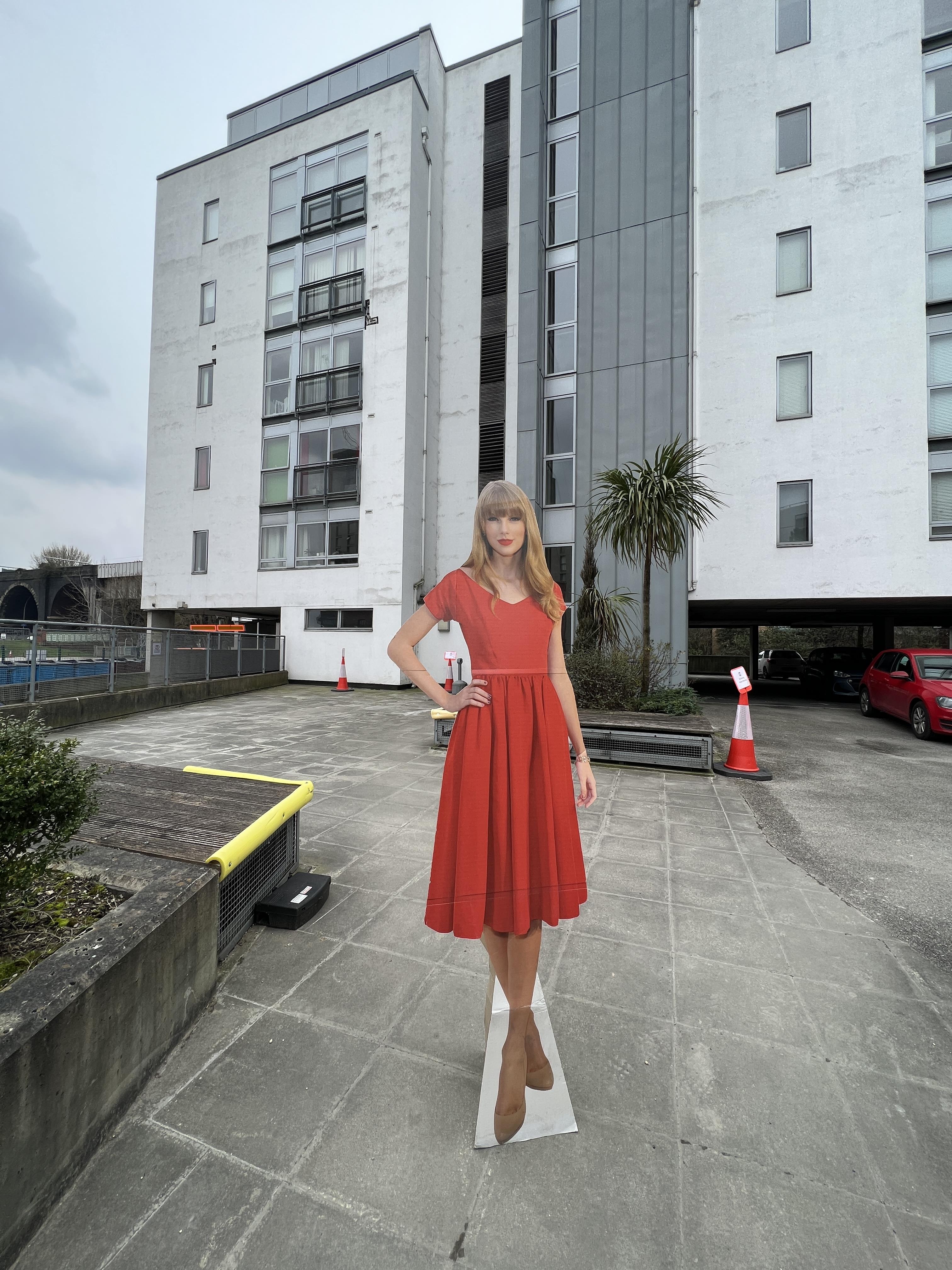 Manchester's iconic 'Tram Taylor' Swift cardboard cut-out is being  auctioned off for charity