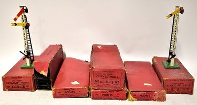 Lot 392 - HORNBY; nine boxed O gauge trains, rail,...