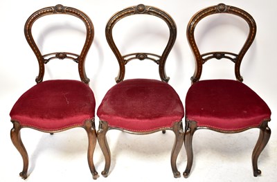 Lot 81 - A Victorian mahogany nine-piece salon suite...