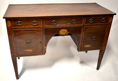 Lot 26 - A Georgian mahogany crossbanded and satinwood...