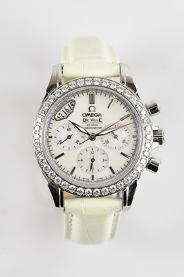 Lot 452 - OMEGA; a lady's diamond set De Ville co-axial...