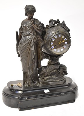 Lot 111 - An early 20th century French bronzed spelter...