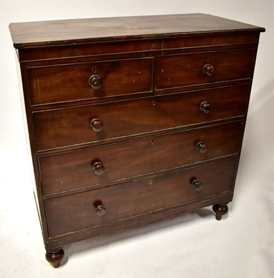 Lot 25 - A Victorian mahogany chest of two short over...