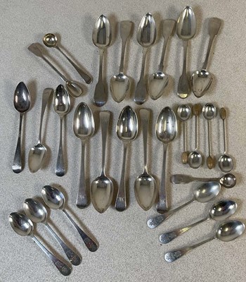 Lot 588 - A group of hallmarked silver flatware,...