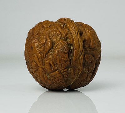 Lot 421 - An unusual Japanese Meiji period walnut shell,...