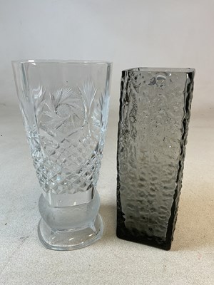 Lot 436 - A Whitefriars style vase, height 29cm, and a...