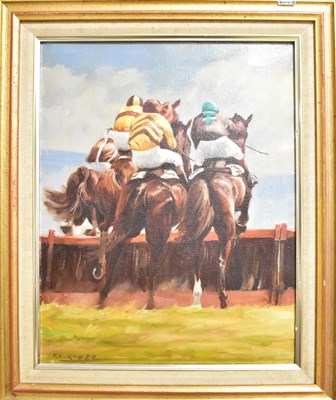 Lot 841 - FRANK GEERE (1931-1991); oil on canvas, horse...