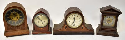 Lot 131 - Four mantel clocks comprising an inlaid...