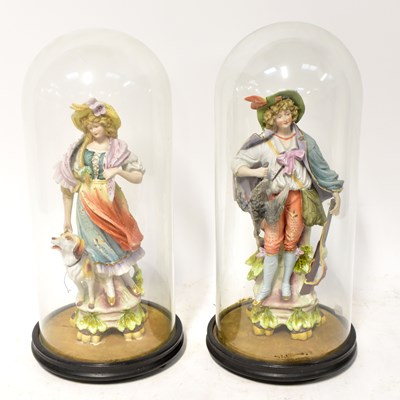 Lot 168 - A pair of Continental bisque figures of a...