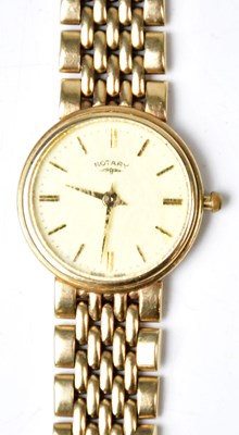 Lot 1386 - ROTARY; a 9ct gold wristwatch, the circular...