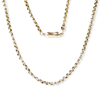 Lot 1273 - A 9ct belcher link chain, stamped ‘9c’, approx....
