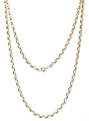 Lot 1274 - A 9k belcher link chain, stamped ‘9k’, approx....