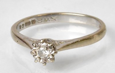 Lot 1133 - An 18ct white gold solitaire diamond ring,...