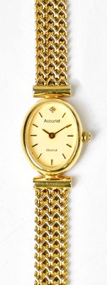 Lot 1382 - ACCURIST; a boxed ladies' 9ct gold wristwatch,...