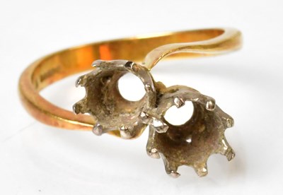 Lot 1153 - An 18ct gold ring mount, size N1/2, stamped...