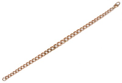 Lot 1206 - A 9ct rose gold graduated curb link bracelet,...