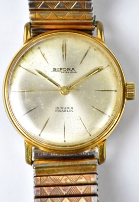 Lot 1388 - BIFORA UNIMA; a gentlemen’s stainless steel...