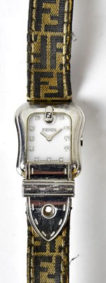 Lot 1392 - FENDI; a ladies' stainless steel wristwatch,...