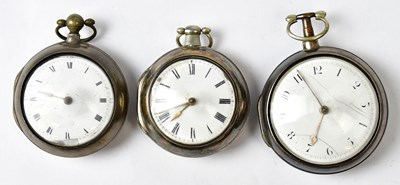 Lot 1376 - Three hallmarked silver pair cased pocket...