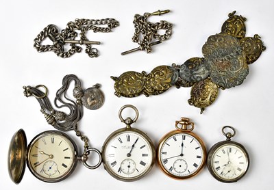 Lot 1377 - A hallmarked silver open face key wind pocket...