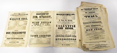 Lot 1042 - A collection of 19th century playbills,...