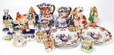 Lot 649 - A collection of 19th century ceramics to...