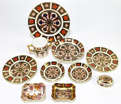 Lot 650 - ROYAL CROWN DERBY; eight pieces in the 1128...