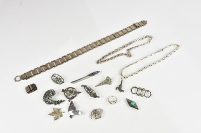 Lot 1019 - A collection of hallmarked silver, white metal...